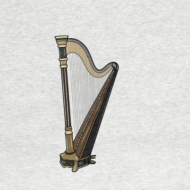 Harp cartoon illustration by Miss Cartoon